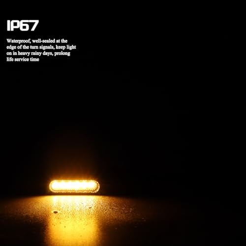 FACAILAHA Motorcycle Front Fork LED Turn Signals Universal Sequential Switchback Running Lights 12V Amber Blinkers W/Mounting Bracket fit Honda Harley Yamaha Suzuki Kawasaki - Image 5