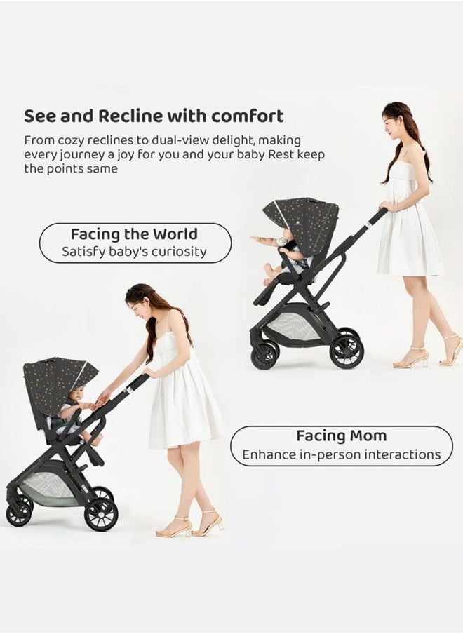 Tianrui - Luxury Lightweight Baby Stroller Pram for Travel – High-View Infant Stroller with Adjustable Backrest, Tianrui Luxury Baby Stroller, Two-Way Recline, Easy Foldable Design, Five-point Safety Belt, Dual Direction – Ideal for Newborns & Toddlers - Image 1