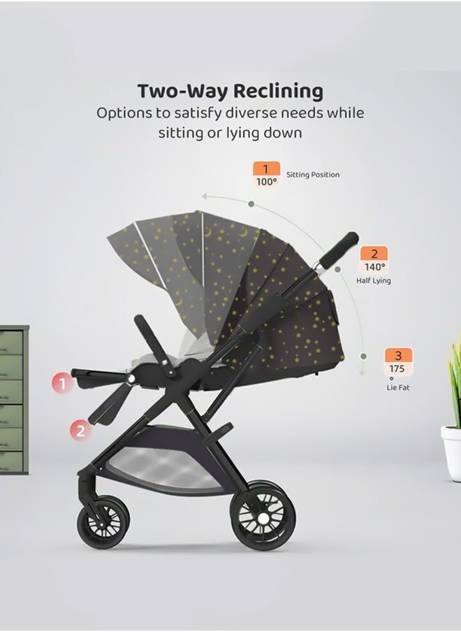 Tianrui - Luxury Lightweight Baby Stroller Pram for Travel – High-View Infant Stroller with Adjustable Backrest, Tianrui Luxury Baby Stroller, Two-Way Recline, Easy Foldable Design, Five-point Safety Belt, Dual Direction – Ideal for Newborns & Toddlers - Image 1