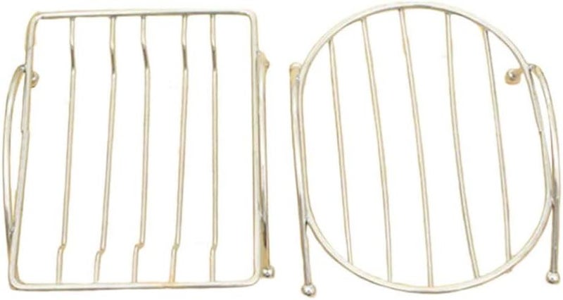 comfrt 2pcs Stainless Steel Soap Tray Shower Bar Soap Holder Drain Soap Rack for Toilet Bathroom Kitchen (Oval Square Each Pattern 1pcs) - Image 1