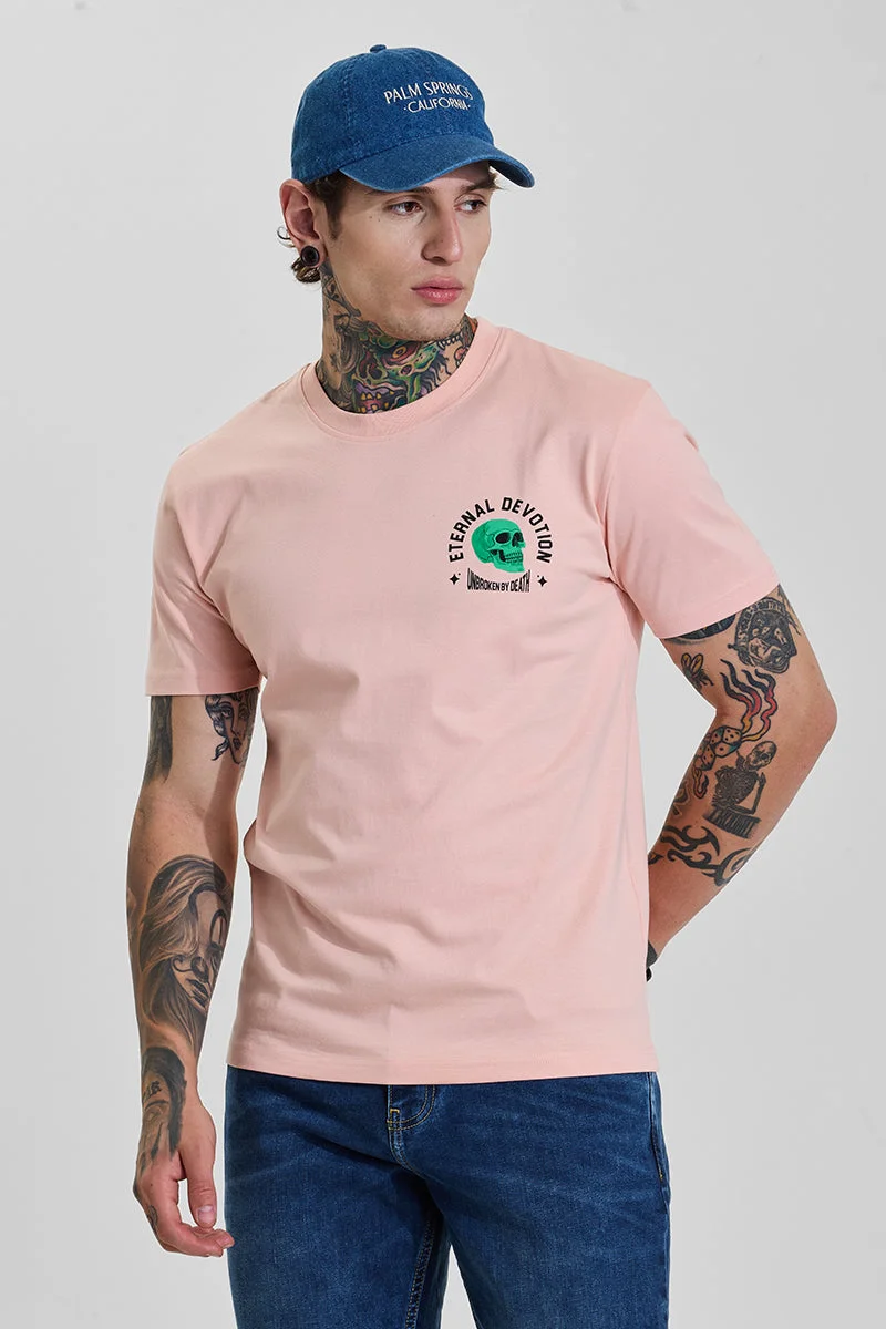 Snitch  Eternal Light Pink Graphic Print Slim Fit T-Shirt for Men | Best Price UAE