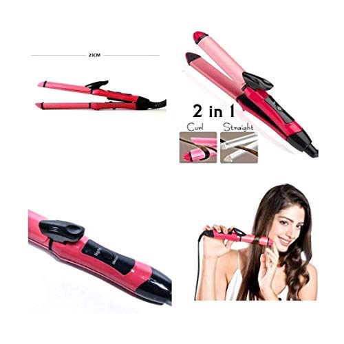 GRAVITY 2 in 1 Hair Straightener and Curler Professional Ceramic Hair Styling Tool Pink - Image 5