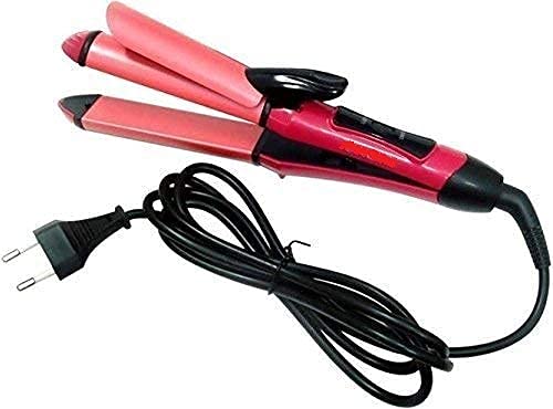 GRAVITY 2 in 1 Hair Straightener and Curler Professional Ceramic Hair Styling Tool Pink - Image 1