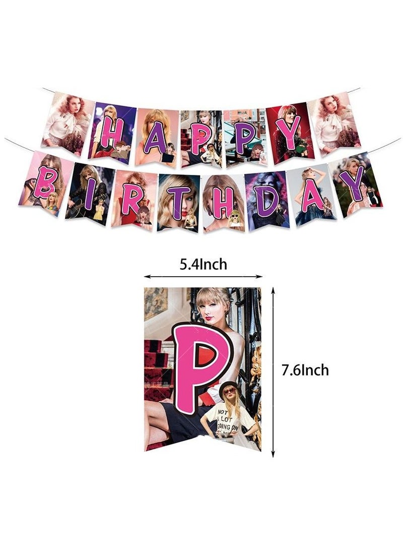Furtey Taylor Theme Decoration Taylor Swift Birthday Flag Balloon Party Supplies - Image 3