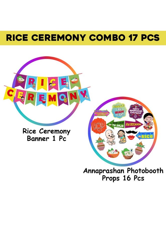 Party Propz - Party Propz Annaprashan Decoration Items - 17Pcs Rice Ceremony Decorations Items with Banner (Cardstock), Annaprashana Photo Booth Props | Annaprasana Decoration Items, Annaprasana Decoration Backdrop - Image 1