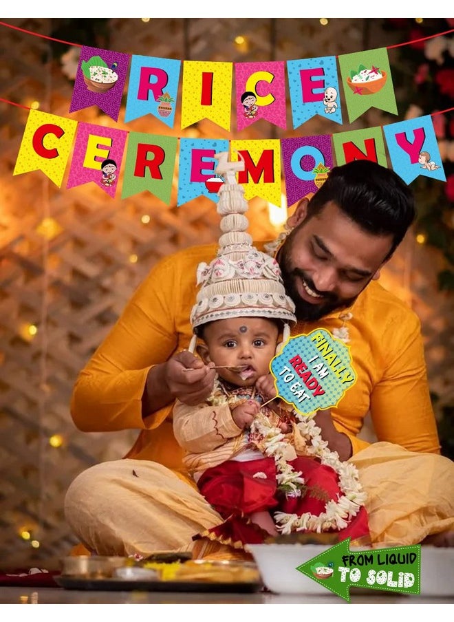 Party Propz - Party Propz Annaprashan Decoration Items - 17Pcs Rice Ceremony Decorations Items with Banner (Cardstock), Annaprashana Photo Booth Props | Annaprasana Decoration Items, Annaprasana Decoration Backdrop - Image 1