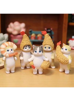Generic Cat Fusandi Shark Cat Fried Shrimp Cat Dress-up Series Box Egg Blind Box Ornaments Doll Model Cat Doll-Color:11th Generation Cute Favorite Honeydew Melon  - Image 3