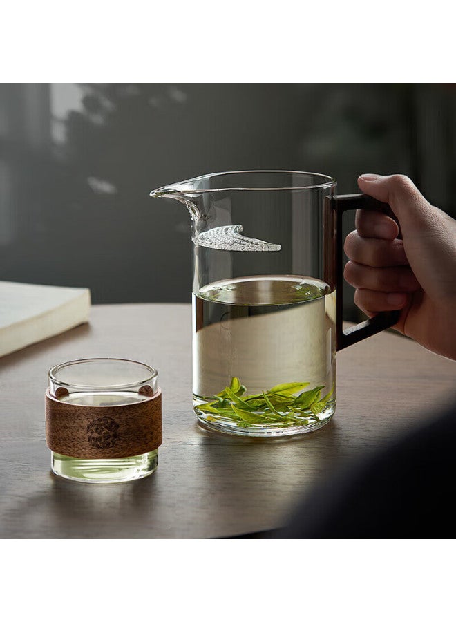 Yihutea Tea Infuser Cup With Tea Separator, Crescent-Shaped Glass Cup, Heat-Resistant, Office Teapot, Single Cup For One Person - Image 1