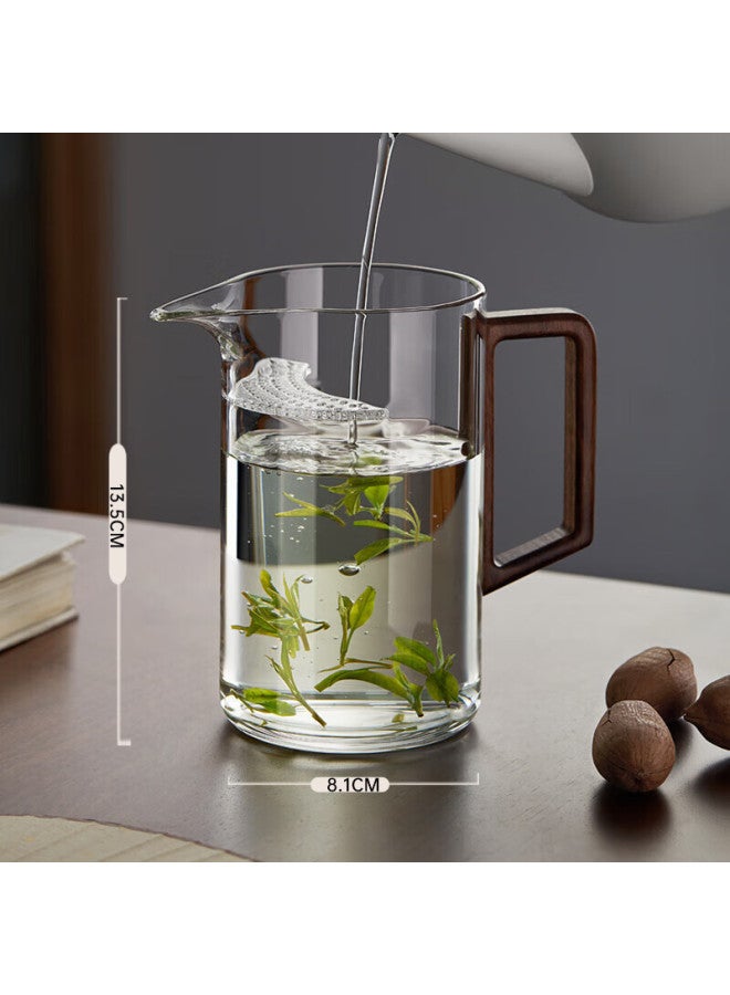 Yihutea Tea Infuser Cup With Tea Separator, Crescent-Shaped Glass Cup, Heat-Resistant, Office Teapot, Single Cup For One Person - Image 2