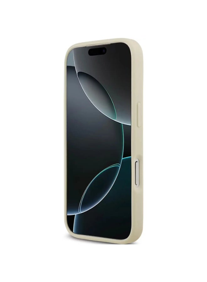 كارل لاغرفيلد جراب كارل لاغرفيلد ماج سيف الجلدي المغلف بالكامل، لون بيج، لهاتف آيفون 17 برو ماكس – KLOHMP17XPGKLFOFE - Image 4