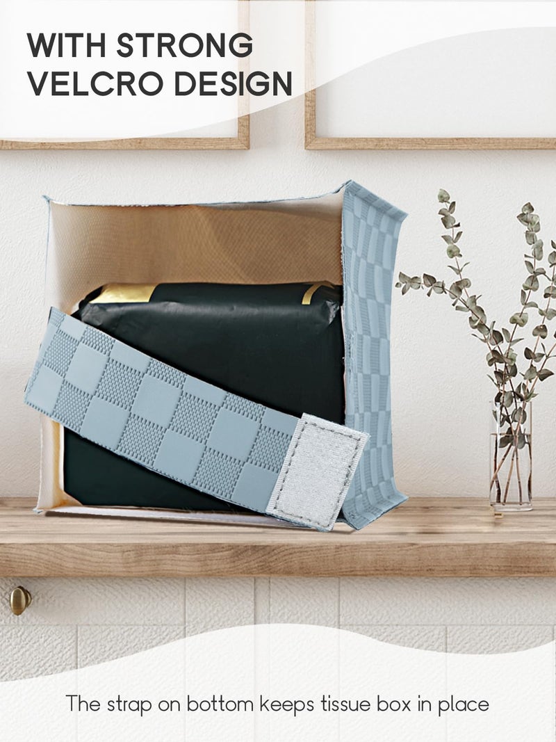 TOGETRUE Tissue Box Cover, Tissue Box Holder Square, Tissue Holders Decorative Organizer for Home Decor, Tabletop and Car, 5"X5"X5" (Blue) - Image 2