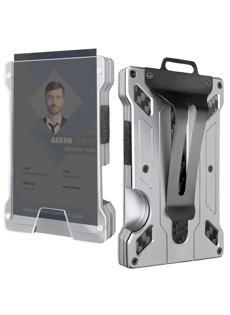 Wallet for Men, Slim Aluminum Metal Money Clip with Transparent Work Rfid Metal Wallet (Moon Silver) - pzsku/ZED99946CD42E577F913BZ/45/_/1728872067/edd7c31b-72d8-4abd-a9cb-6bc9e9ee20d9