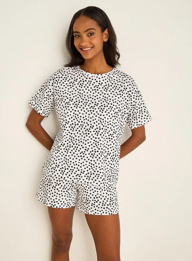 سبلاش فيڤ طقم بيجامة قطنية تي شيرت وشورت