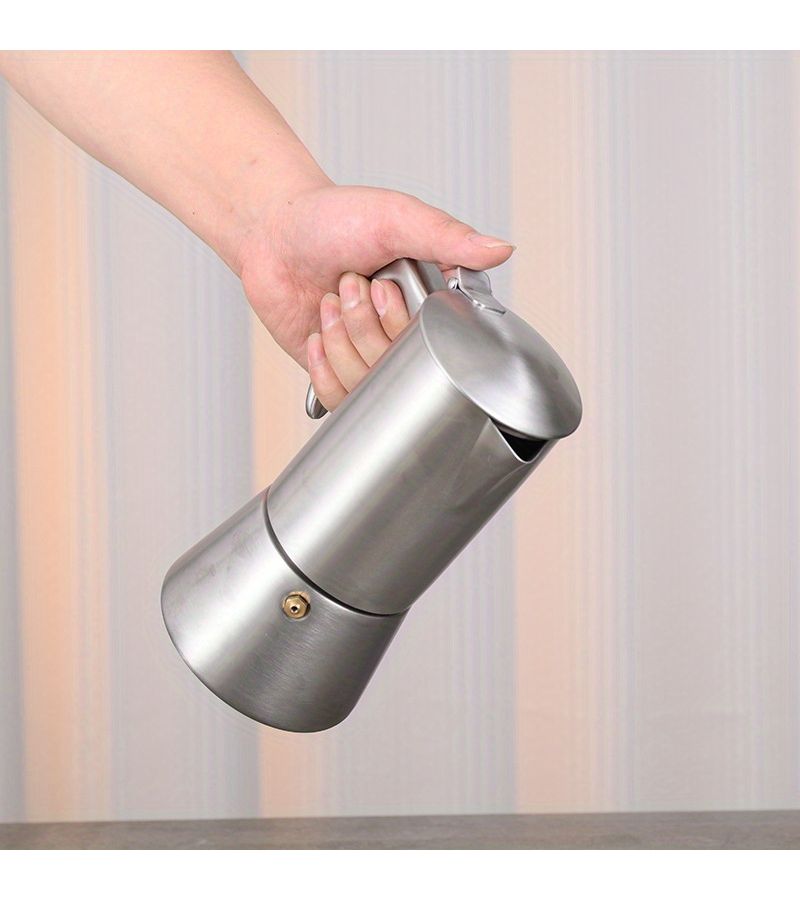 10 Cup Stainless Steel Stovetop Espresso Maker Induction Moka Pot - Image 5