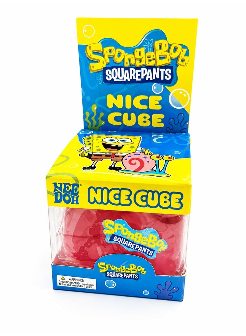 Nee Doh Nice Cube Stress Relief Fidget Toy, Sponge Bob Limited Edition, Squishy Sensory Squeeze Cubes Anxiety & Stress Relief, ADHD & Autism Sensory Toy, Stretchy Stress Ball Alternative, Calm Focus Desk Toy, Birthday Gift, Ages 3+ Color May Vary! - Image 1