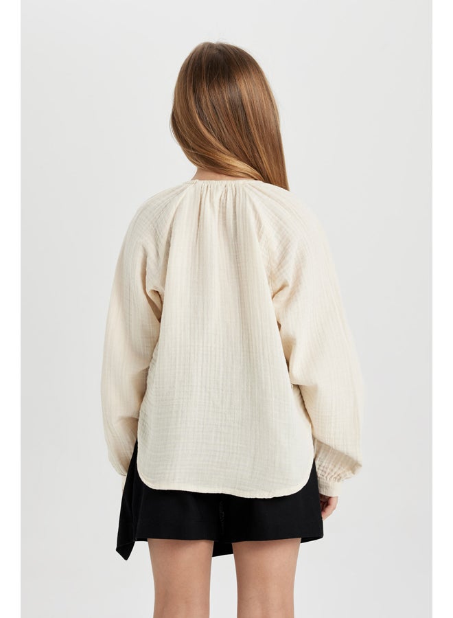 DeFacto Girl Woven Long Sleeve Blouse - Image 4