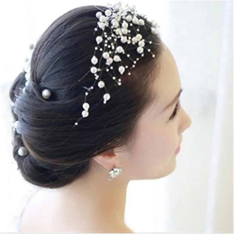 Pearls String Garland 5yards/lot 3-8mm Fishing Line Artificial Pearls Flower Beads Chain Garland Flowers Wedding Party Decoration DIY Accessories(White) - Image 4