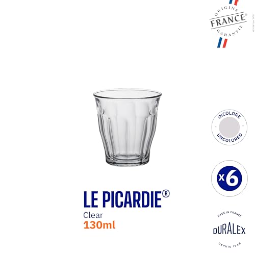 Duralex Tempered Glass Picardie Clear Tumbler, 130 ml, 6 Pieces (1024AB) - Image 4