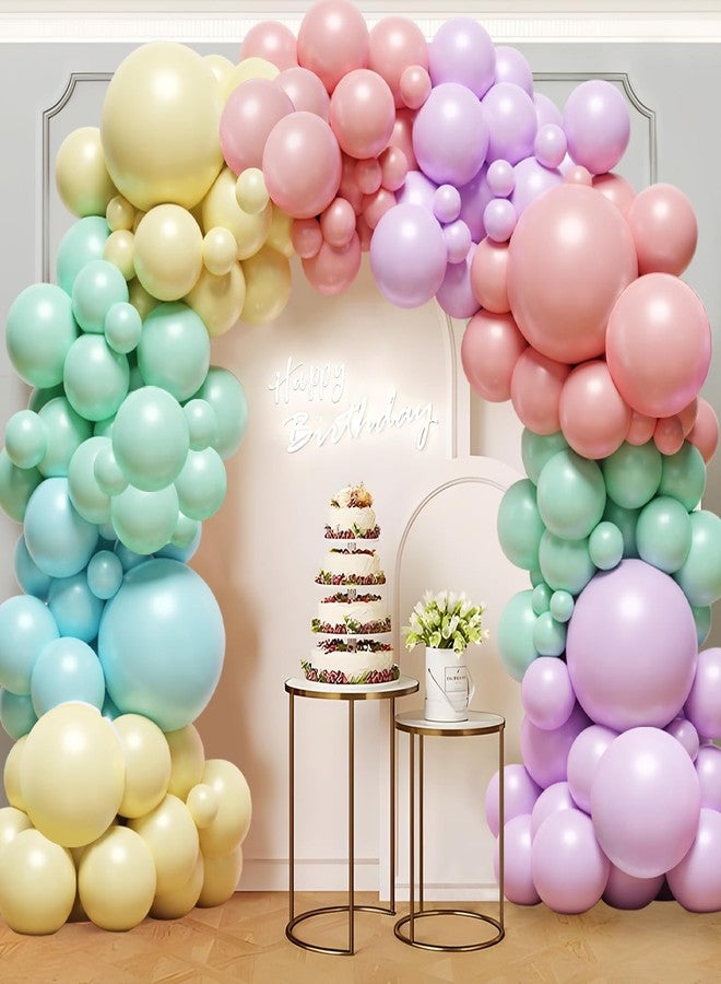 Netnology Pastel Balloon Arch Garland Kit - 131Pcs Rainbow Balloon Arch Kit - Birthday Balloons, Macaron Pink Yellow Blue Purple Balloons for First Birthday Baby Shower Wedding Party Decorations - Image 5