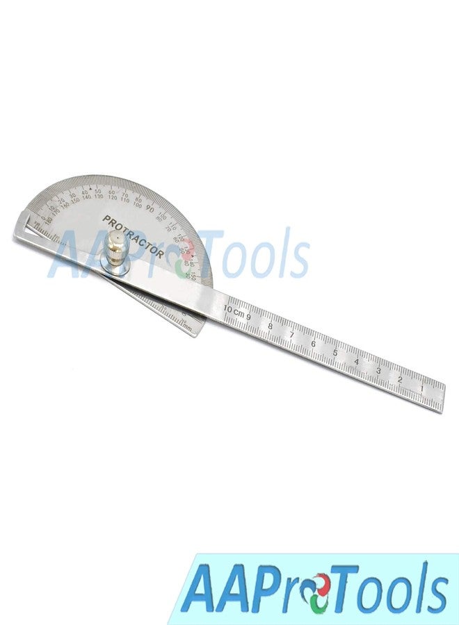 AAProTools Steel Protractor 0-180 Degrees with Round Head Stainless WG-004 - Image 2