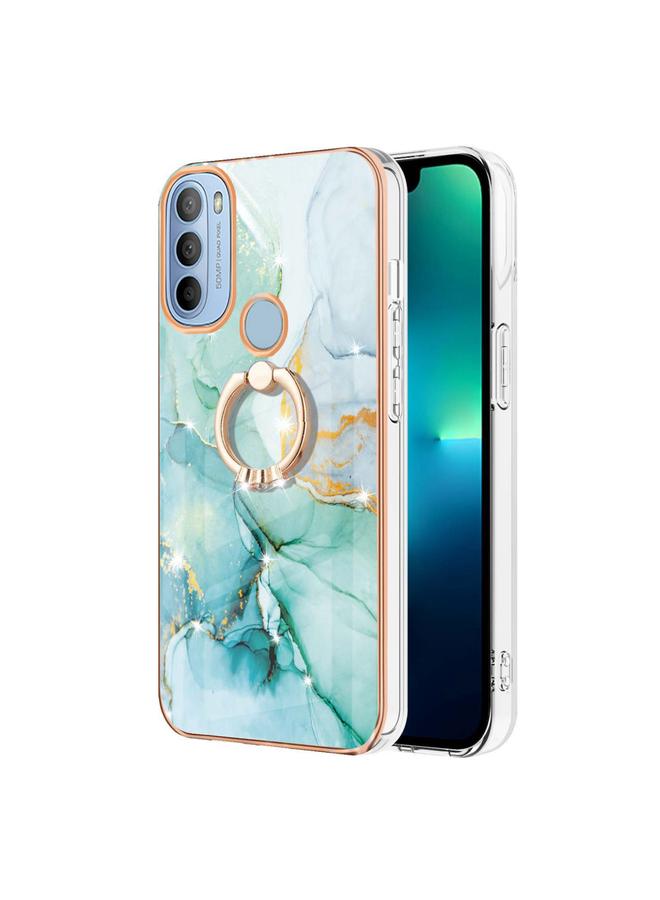 erorex Case For Motorola Moto G31/G41 Electroplating Marble Pattern IMD TPU Shockproof Phone Case with Ring Holder - Image 2