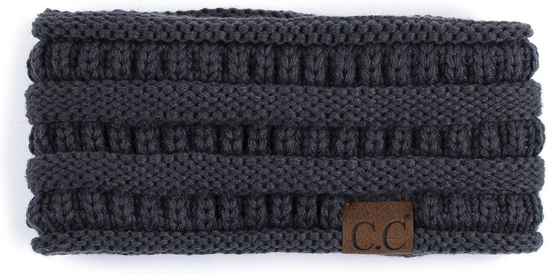 Cc Winter Fuzzy Fleece Lined Thick Knitted Diagonal Stripes Criss-Cross Pattern Headband Headwrap (HW-2060) - Image 2