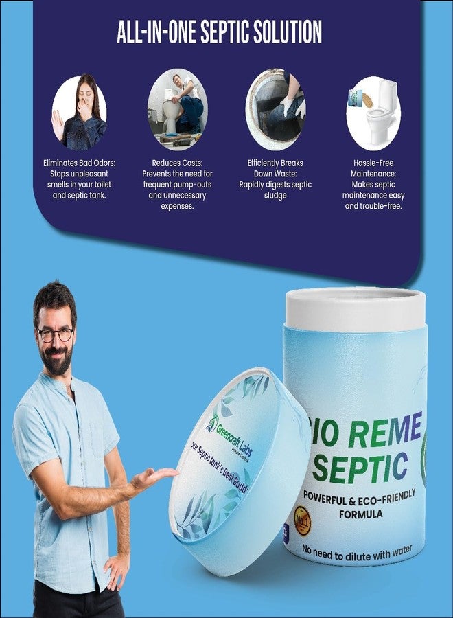 Bio Reme Septic Tank Cleaning Powder 500 Gms with Active Bacteria Formula for Odour Control, Eco Friendly Septic Care Treatment for Low Maintenance Household and Commercial Systems - Image 4