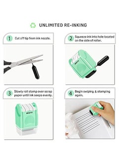 Generic Mint Green Self-Inking Line Rolling Stamp for Kids to Practice Dashed Handwriting Lines  - Image 3