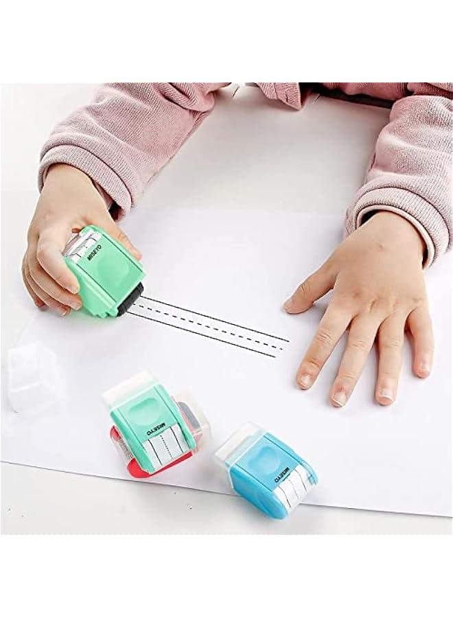 Generic Mint Green Self-Inking Line Rolling Stamp for Kids to Practice Dashed Handwriting Lines - Image 4