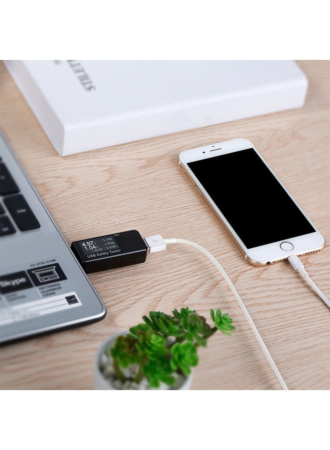 USB Digital Tester Current Voltage Monitor DC 5.1A 30V Amp Voltage Meter Test Speed of Chargers Cables Capacity of Power Banks Black  - Image 4