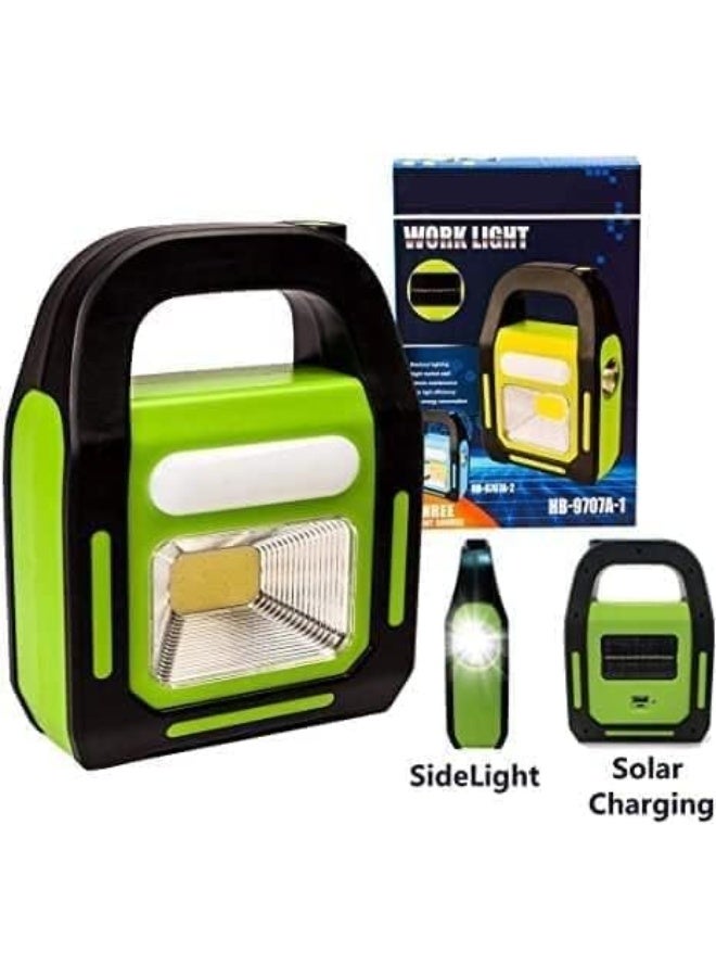 Multi-Function Emergency Work Light with Solar Panel and 3 Light Sources, Portable for Indoor Outdoor Use - Image 1