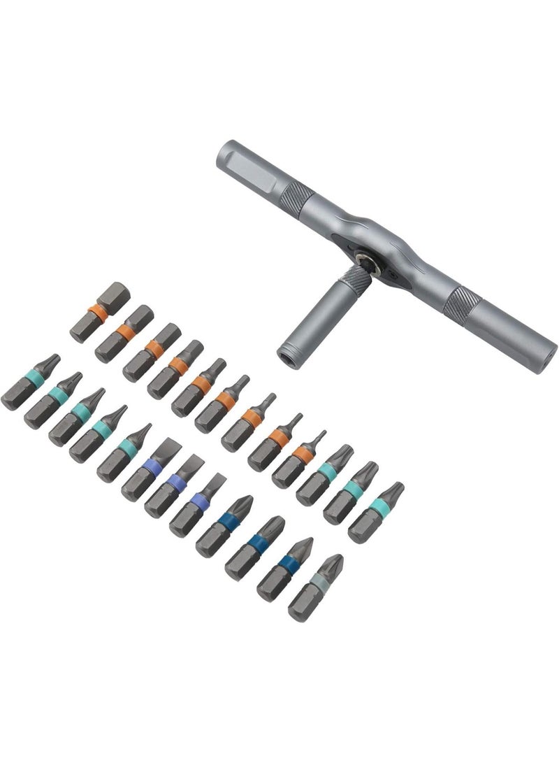 GGOOT Mini Ratchet Set, Ratchet Screwdriver Set 24-iN1 Bit Multipurpose Repair Tool Manual Hardware with Handle RS1 Professional Accessories  - Image 3
