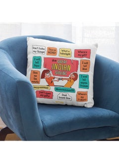 Oye Happy The Great Indian Sibling Cushion With Filler (12 X 12 Inches) Unique Gift For Sibling Sister Brother On Rakhi Birthday  - Image 2