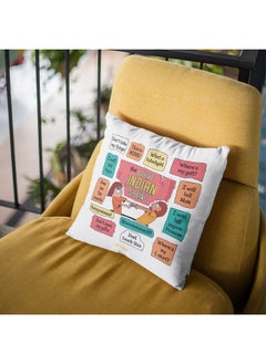 Oye Happy The Great Indian Sibling Cushion With Filler (12 X 12 Inches) Unique Gift For Sibling Sister Brother On Rakhi Birthday  - Image 3