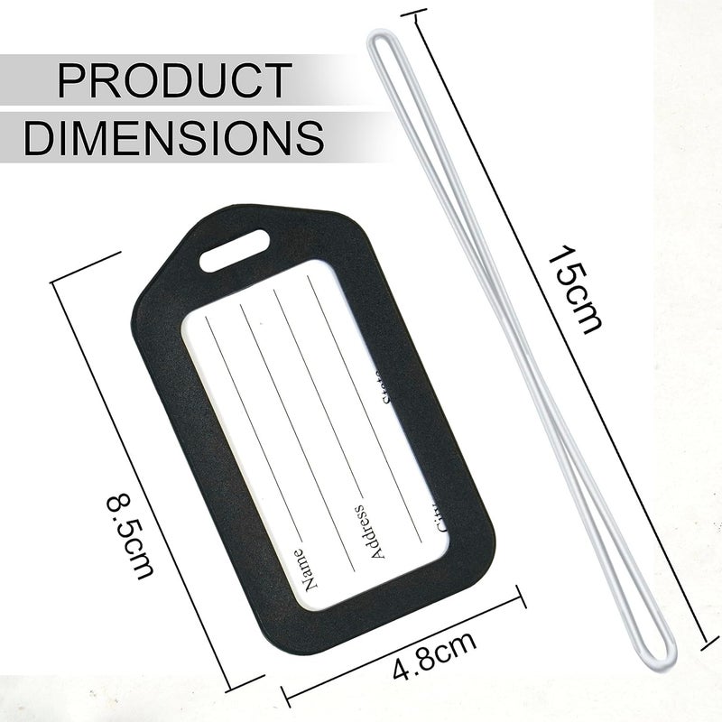 SNDIA Pack of 6 Luggage Tags, Smart Tags for Travel suitcases, Travel Bags Tags for Easily Identification of Bags (Black) - Image 3