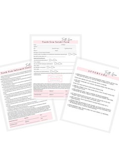 Tooth Gem Consent Form Intake Form Aftercare Form | 75 Pack | 8.5X11 Inch Paper Size Form | 25 Tooth Gem Consent Forms 25 Client Intake Forms 25 Tooth Gem Aftercare Forms