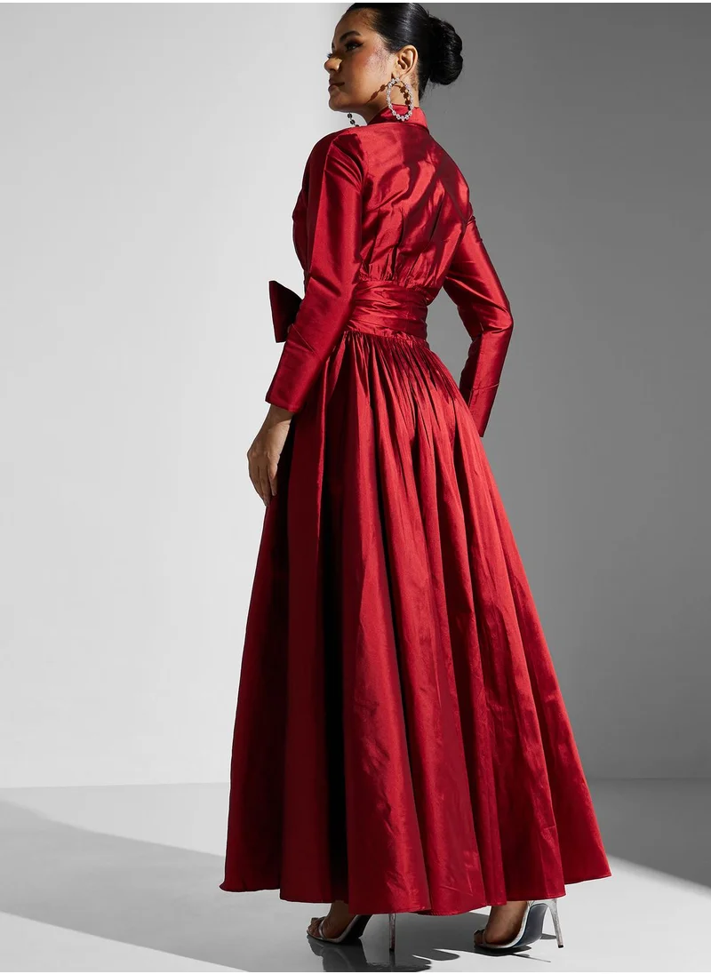 Namshi X Zena Louay Zena Louay Shirt Dress With Empire Waist Line Detail