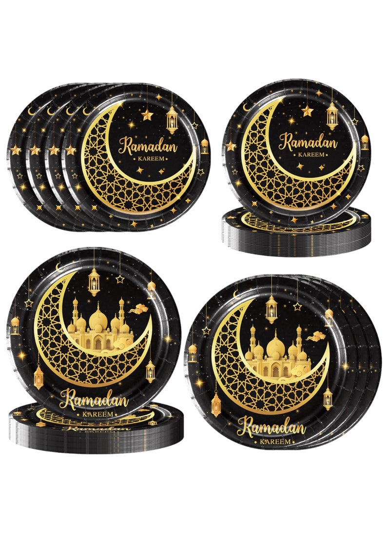 Highland 50 Piece Ramadan Kareem Disposable Paper Plates Set - Image 1