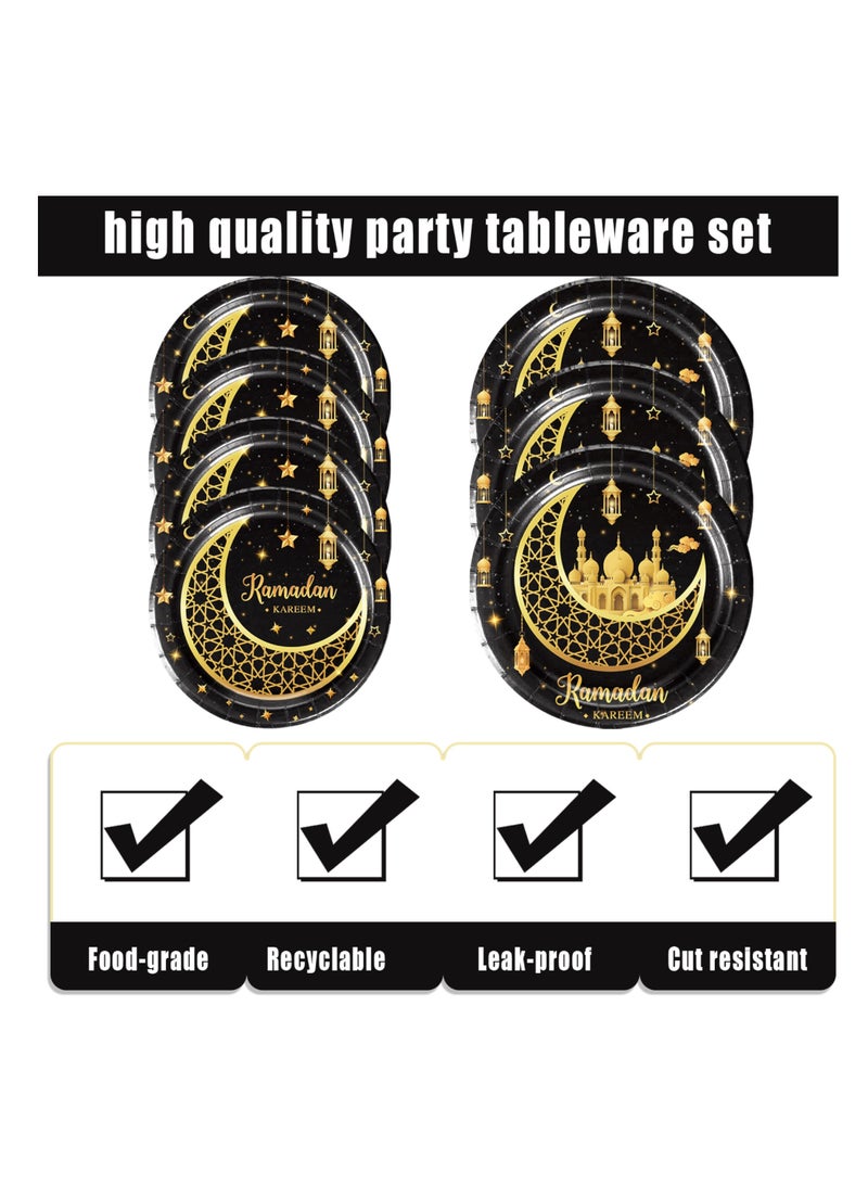 Highland 50 Piece Ramadan Kareem Disposable Paper Plates Set - Image 3