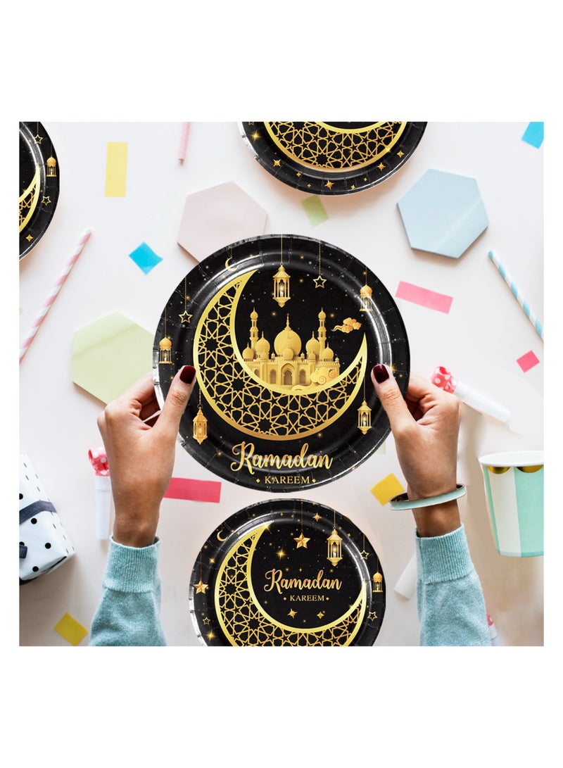 Highland 50 Piece Ramadan Kareem Disposable Paper Plates Set - Image 4