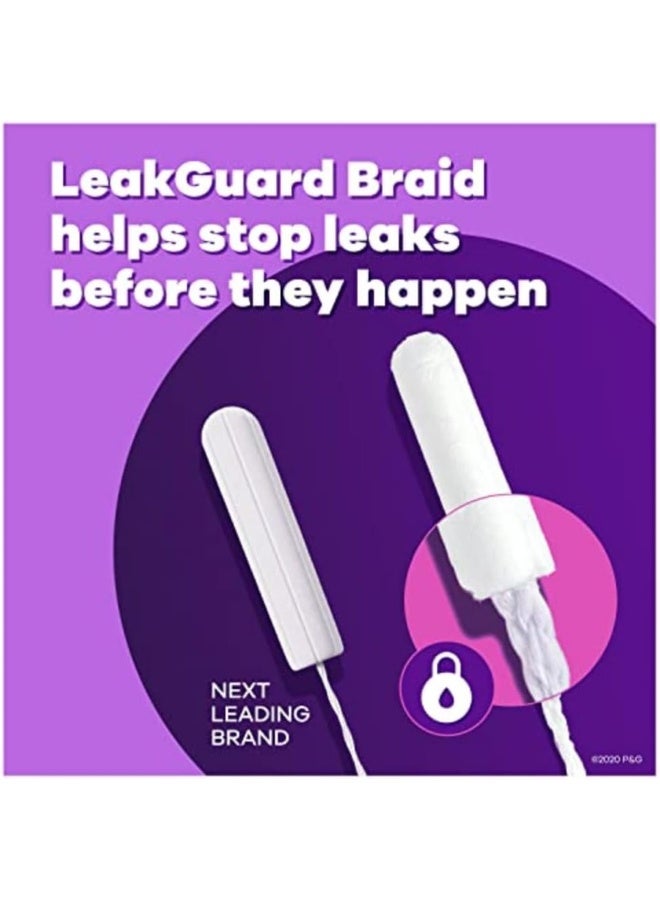 Tampax Radiant Tampons for Women with LeakGuard Braid Super Absorbency Unscented 84 Count 3 Packs of 28 - Image 4