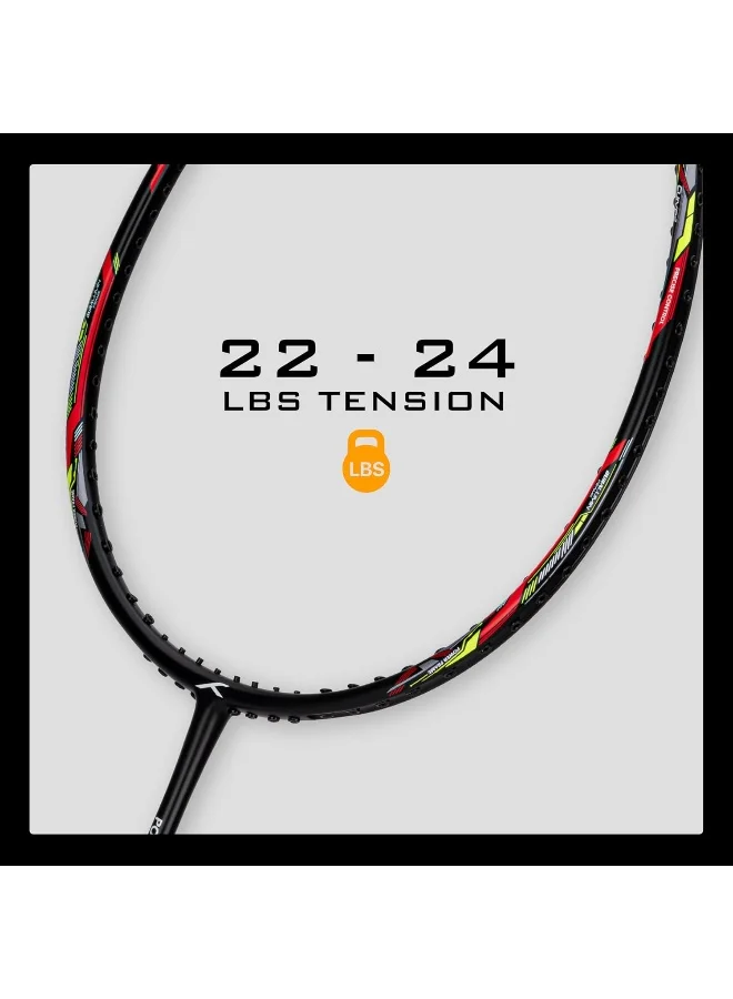 HUNDRED Powertek 2000 Pro Graphite Strung Badminton Racket With Full Racket Cover