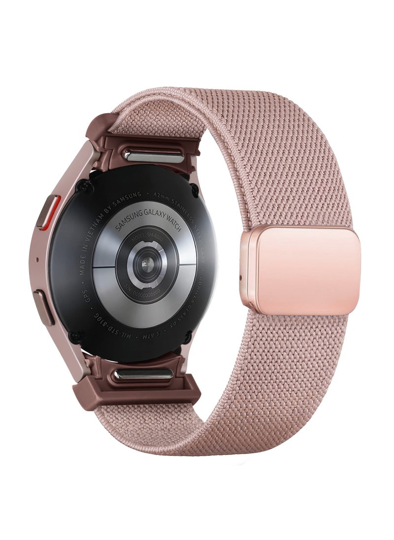 Generic 1 x 5 pcs Adjustable Elastic Nylon Strap for Samsung Watch4/5/6 20mm dark pink 