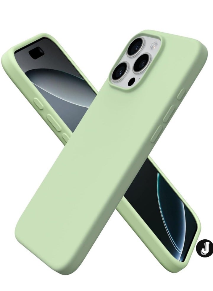 JAJEEK Premium Soft Liquid Silicone Case for iPhone 16 Pro – Silky Soft Touch Full-Body Protective Bumper (Pistachio) - Image 1