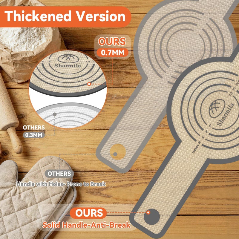 Sharmila Silicone Bread Sling for Dutch Oven - Non-Stick & Heat Resistant, 2Pcs Oval and Round Reusable With Long Handles for Transfer Sourdough - Image 3