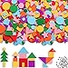 Gushu 1500Pcs Foam Stickers Foam Shapes Stickers for Kids10 Colors Self Adhesive Craft Supplies Geometric Stickers with Googly Eyes for Preschool Craft DIY Program Circle Square Triangle Star - Image 3