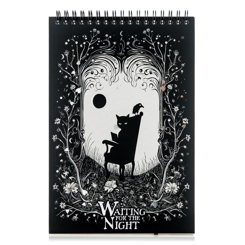 CONQUEST CON*QUEST Conquest Journals Waiting for the Night Top-Spiral Steno Notepad, 6'' x 9'', Durable Bookboard-Wrapped Backboard, 50 Sheets Lined List Pages, 60 lb. Paper, Gothic-Inspired - Image 1