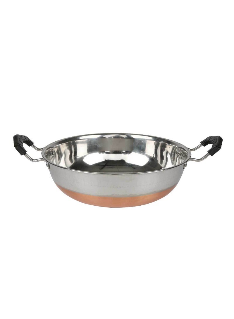 Chefline Stainless Steel Kadai With Copper Bottom, 26 cm