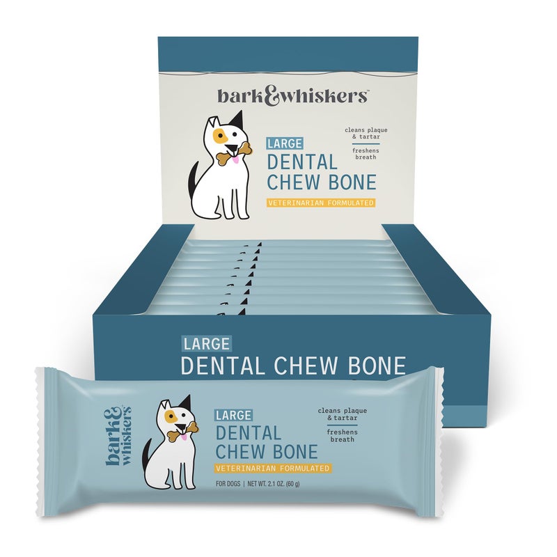 Dr. Mercola, Dental Chew Bones for Dogs, Large, 1 Box (12 Bones), Dog Dental Care That Helps Clean Teeth and Freshen Breath, Non GMO, Soy Free, Gluten Free - Image 1