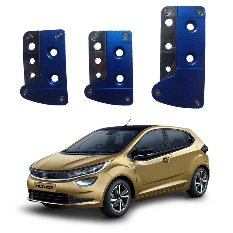 Oshotto 3 Pcs Non-Slip Manual CS-036 Car Pedals Kit Pad Covers Set Compatible with Tata Altroz (Blue) - Image 1